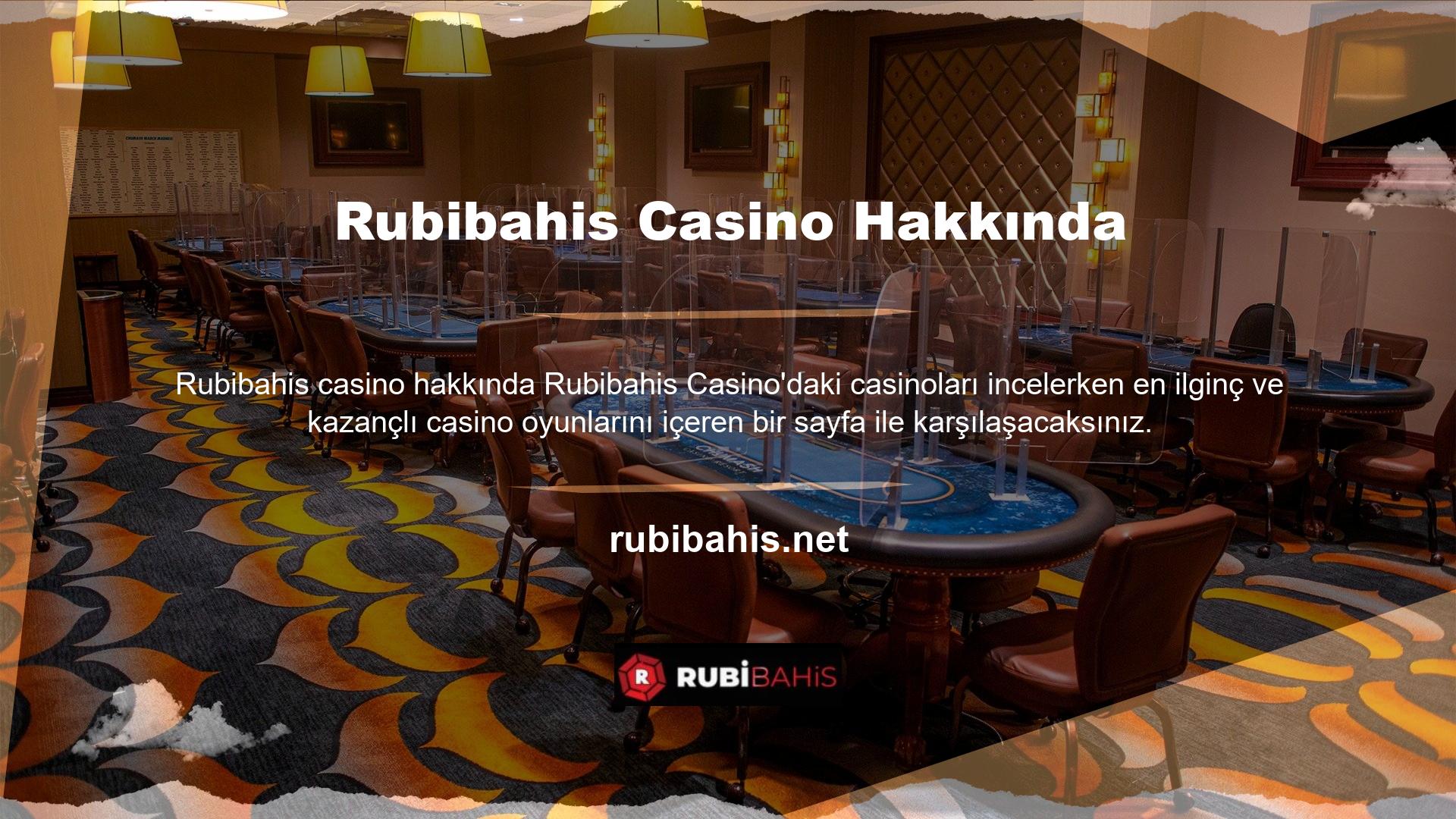 Rubibahis Casino dünyasında sizi neler bekliyor Rubibahis farklı kategorideki en saygın canlı casino ve oyunları oynayarak daha fazla kazanın, hızlı ve sorunsuz ödeme alın